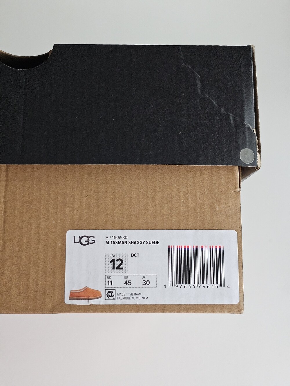 UGG Tasman Shaggy Suede Slippers Dark Apricot Men’s Size 12 Like New Box - Picture 14 of 14